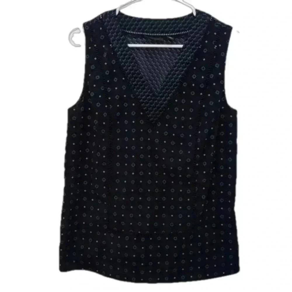 Halogen Women's sleeveless Blouse with Cutouts